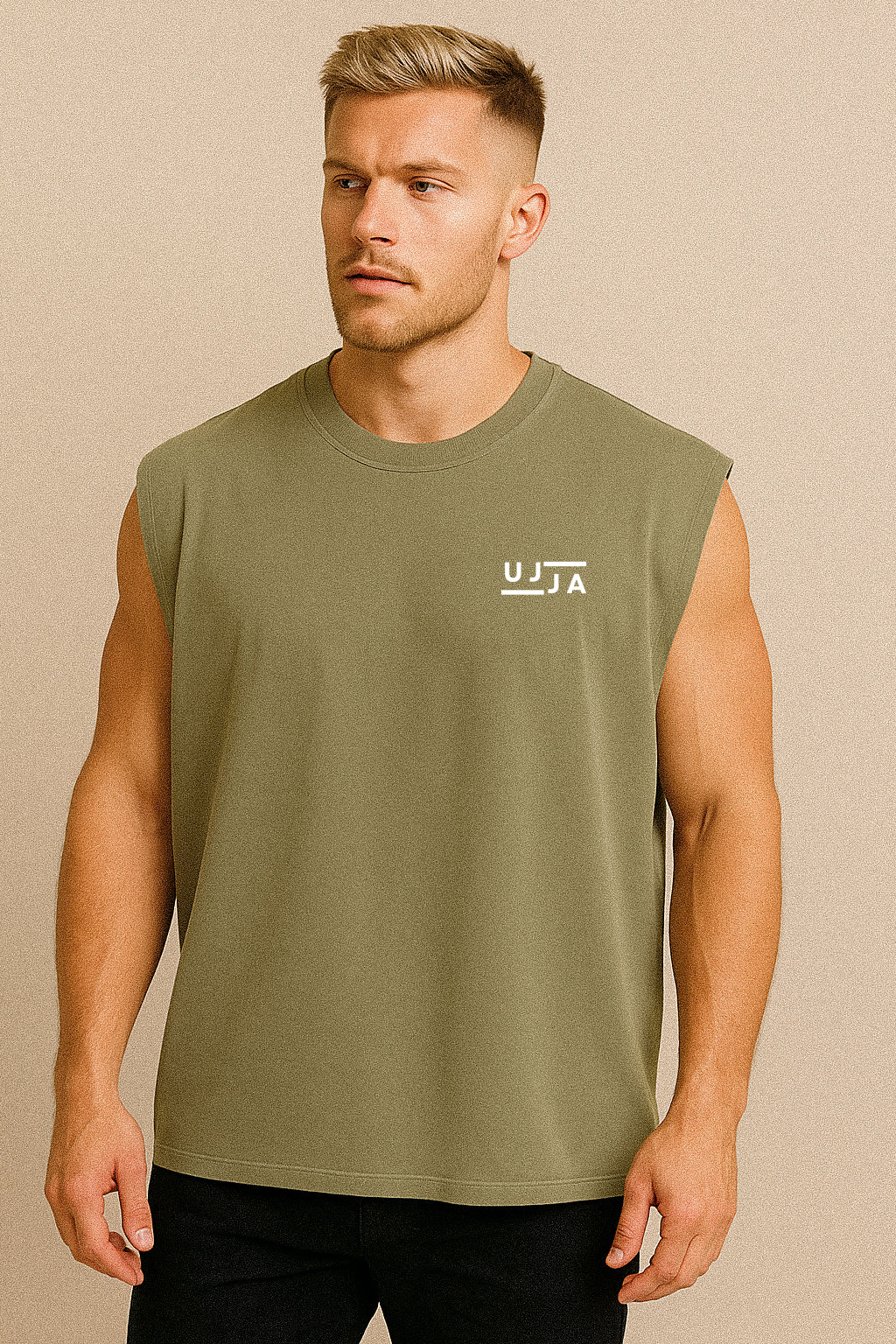 UJJA Olive Green Oversized Muscle Tank – Summer Drop