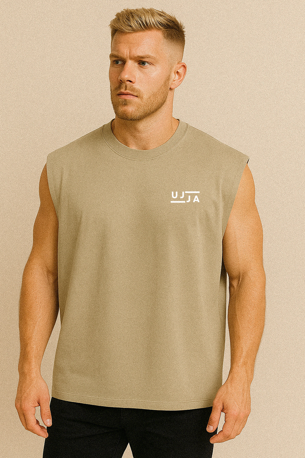 UJJA Beige Oversized Muscle Tank – Summer Drop