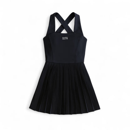 Femme Pleated Court Dress - Noir