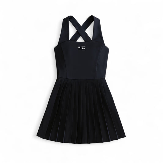 Femme Pleated Court Dress - Noir